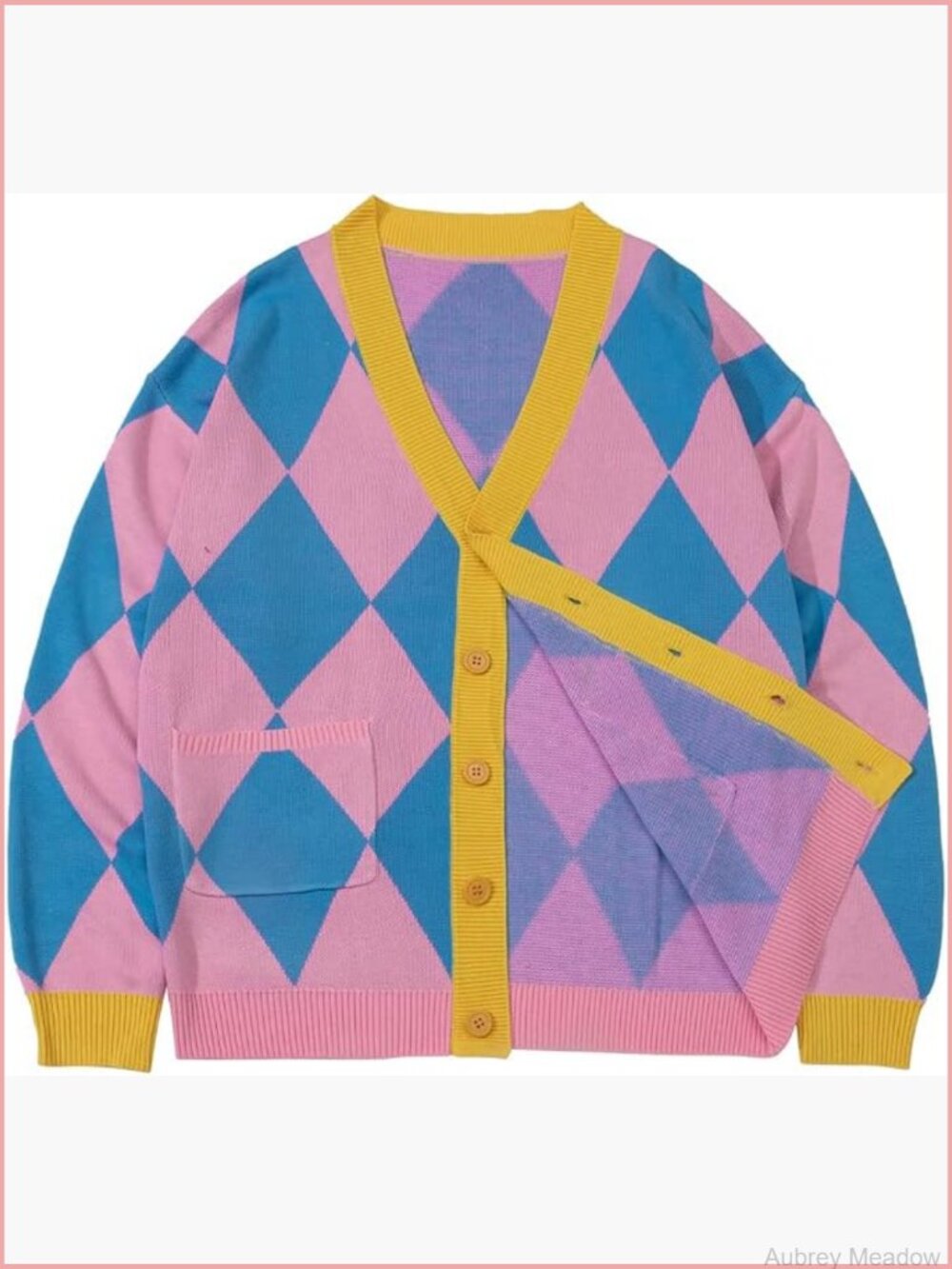 Unisex Knit Cosplay Cardigan - Geometric Pattern Anime Sweater Coat